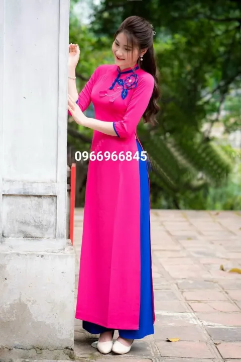 ベトナム衣装 アオザイ 花柄のシルクドレス Ao Dai Dan Linhの通販 