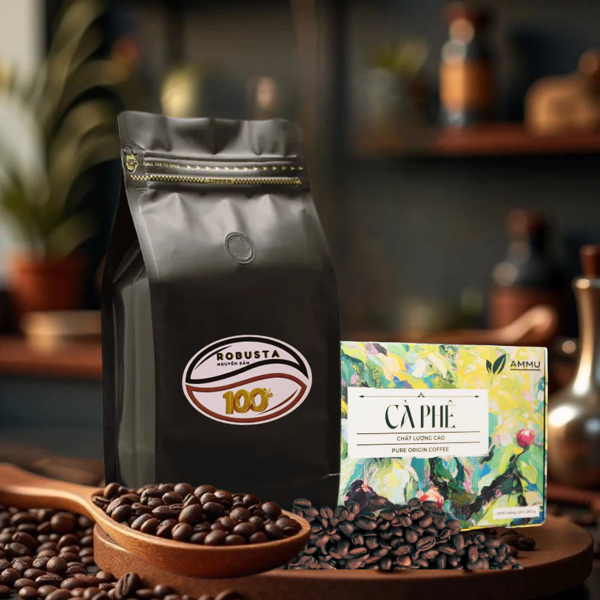 アムム ロブスタコーヒー 100%ピュア 木炭焙煎 濃厚な風味と甘い後味 フィン/コールドブリュー用 500g