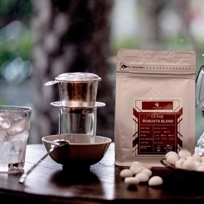AMOR COFFEE 伝統の味 ロブスタブレンド 100%純粋 挽き済みコーヒー粉 500g (フィルター・マシン対応)