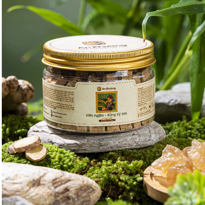 アンクオン伝統生姜のど飴 – 天然キソン生姜、まろやか辛味、咳・風邪・生理痛緩和に