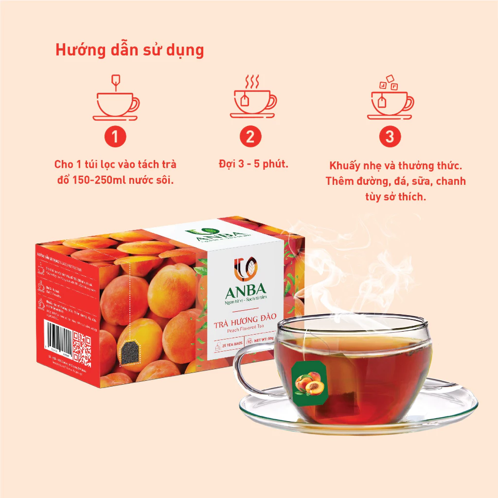 ANBA 孝行ギフトセット：伝統紅茶200g＆ピーチティーバッグ