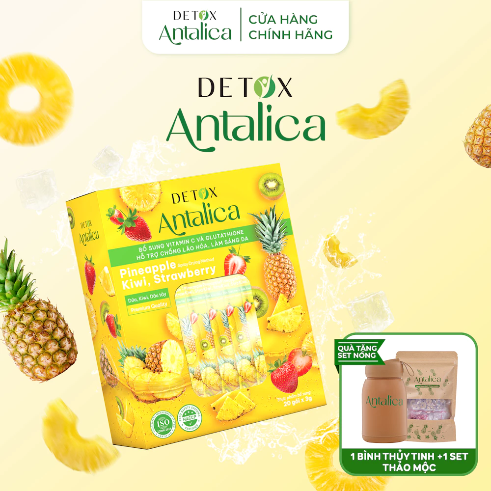 デトックス パイナップルフレーバー ホットドリンクセット Antalica グルタチオン＆ビタミンC配合 爽やか美味しい 20袋入り