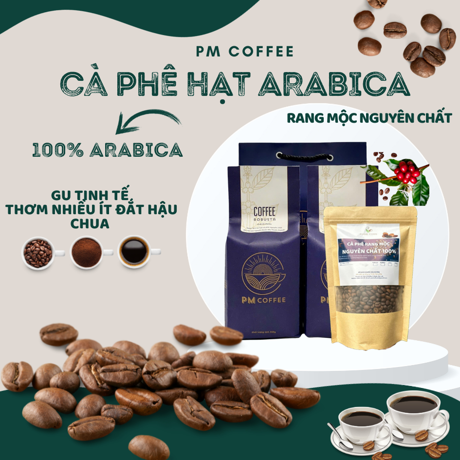 アラビカ種コーヒー豆 - Cau Dat Coffee Beans、純粋な素朴なロースト - PM Coffee - コールドブリューパウダー 250g