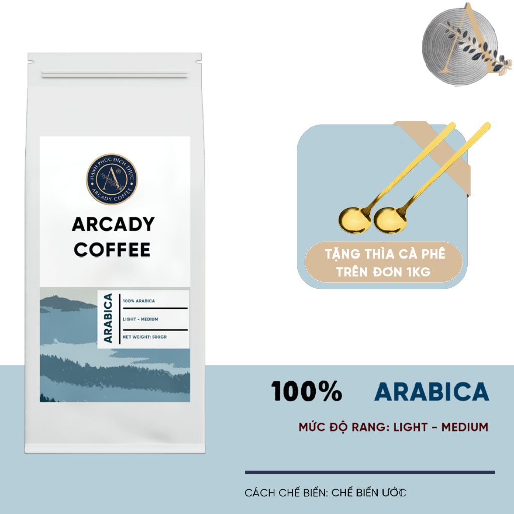 アラビカ コーヒー ディ リン ナチュラル アルカディ コーヒー - フィルターと機械醸造用の純粋なロースト コーヒー - 500 グラムの全豆