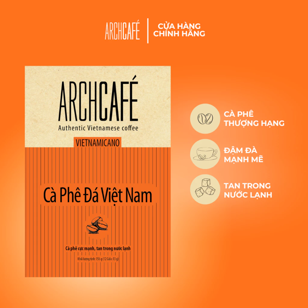 Archcafé ベトナミカーノ ベトナムアイスコーヒー風味 インスタントコーヒー 冷水対応 12袋x13g