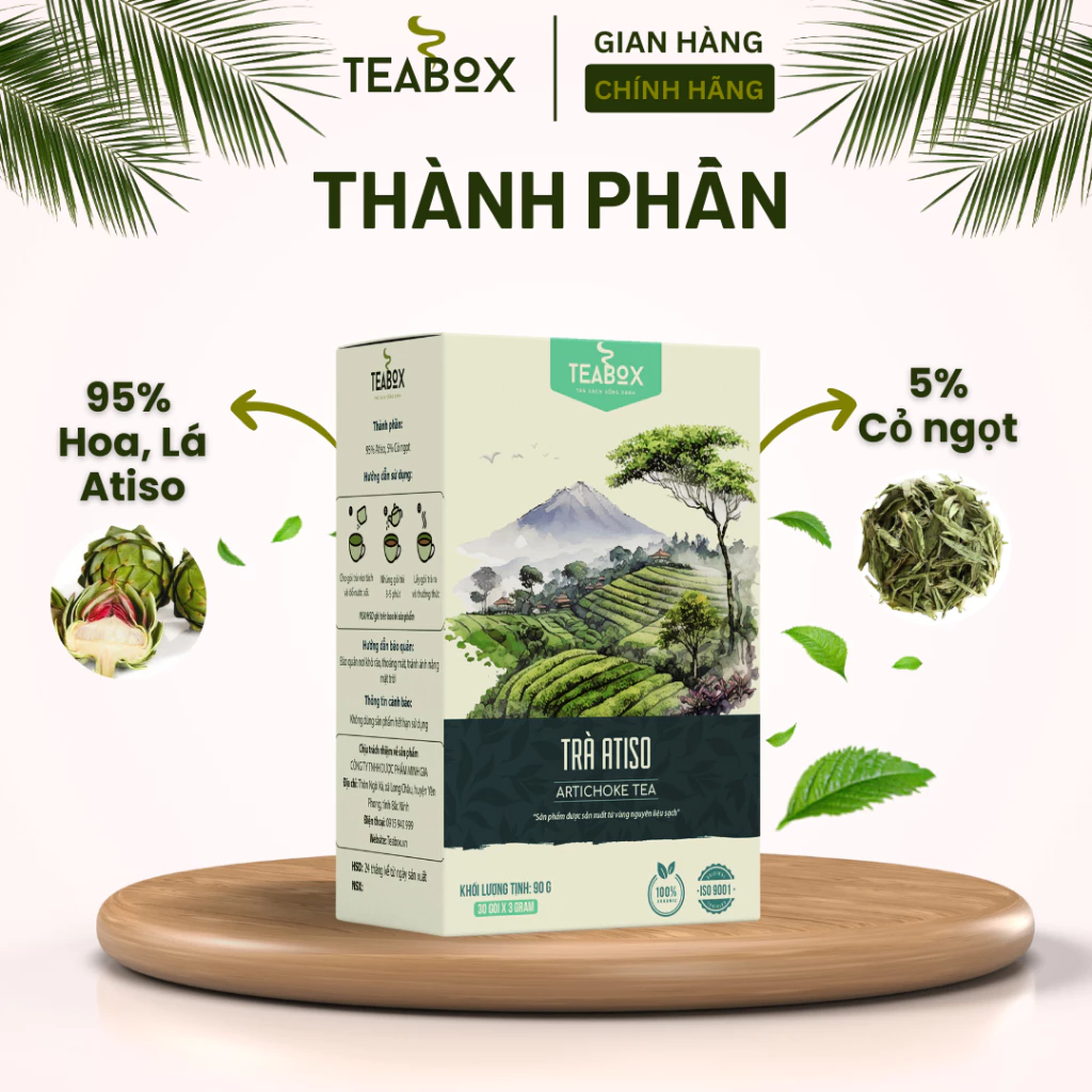 アーティチョーク茶 肝臓デトックス・消化促進・利胆 ハーブティー | 30袋入 (90g) Teabox