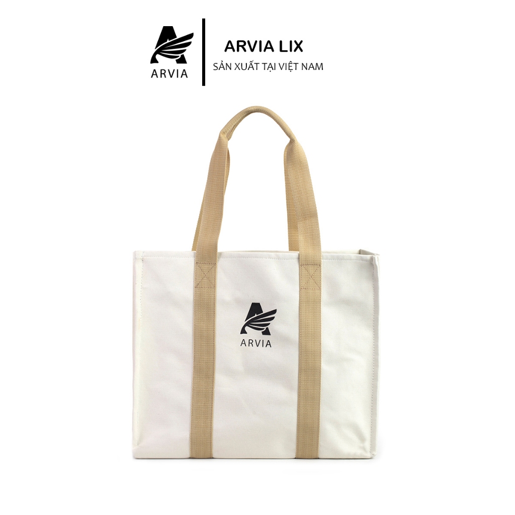 Arvia Lix アーバンスタイル 大容量 トートバッグ ジップ付き内ポケット ホワイト