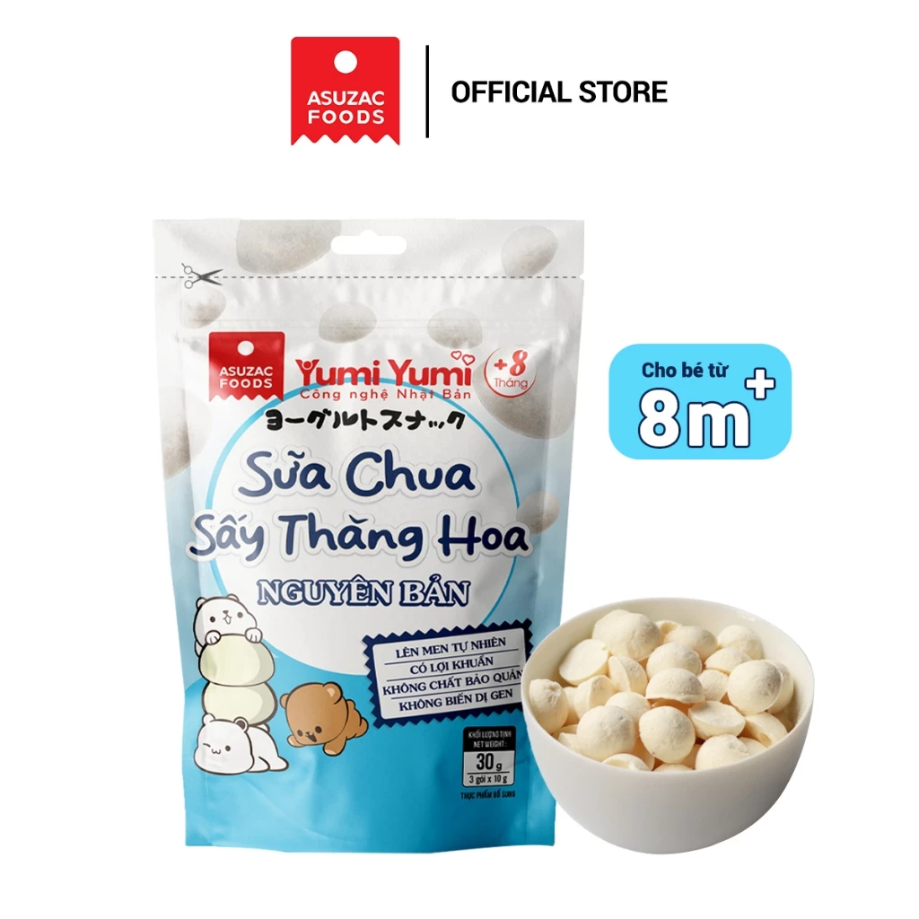 アサヒフーズ Yumi Yumi フリーズドライヨーグルト（プレーン/オリジナル味）30g (10g×3袋) - 赤ちゃん・お子様のおやつに