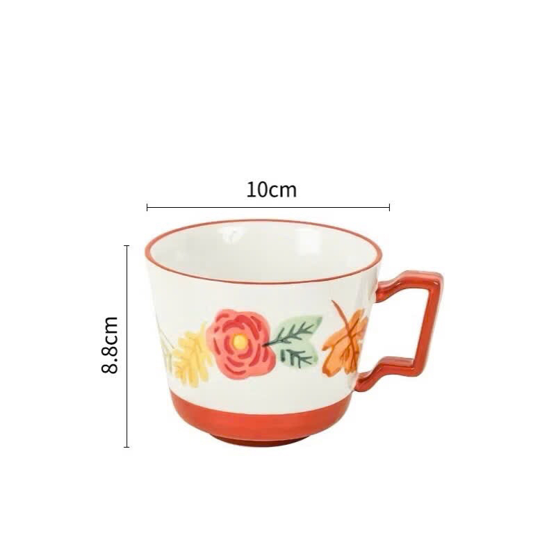 アトリエソレイユ 秋コレクション レトロヴィンテージマグカップ 花柄デザイン 400ml アトリエソレイユ