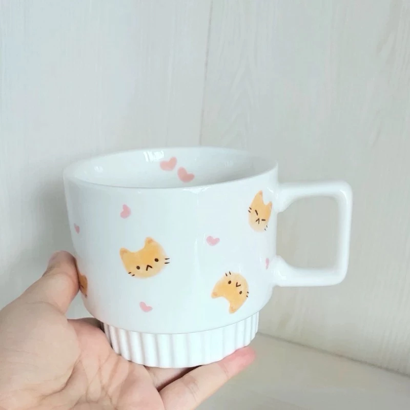 アウラハウス ララ猫 セラミックマグカップ 取っ手付き マット釉 厚手 手作り コーヒー 紅茶 ギフト