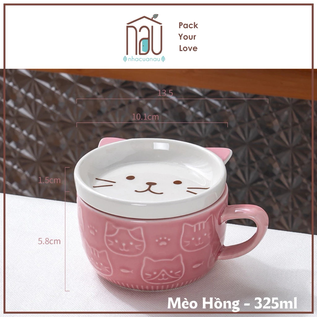 Aurahouse ピンク猫 厚手 素焼き風セラミックマグカップ 持ち手付き 茶器 コーヒー ギフト