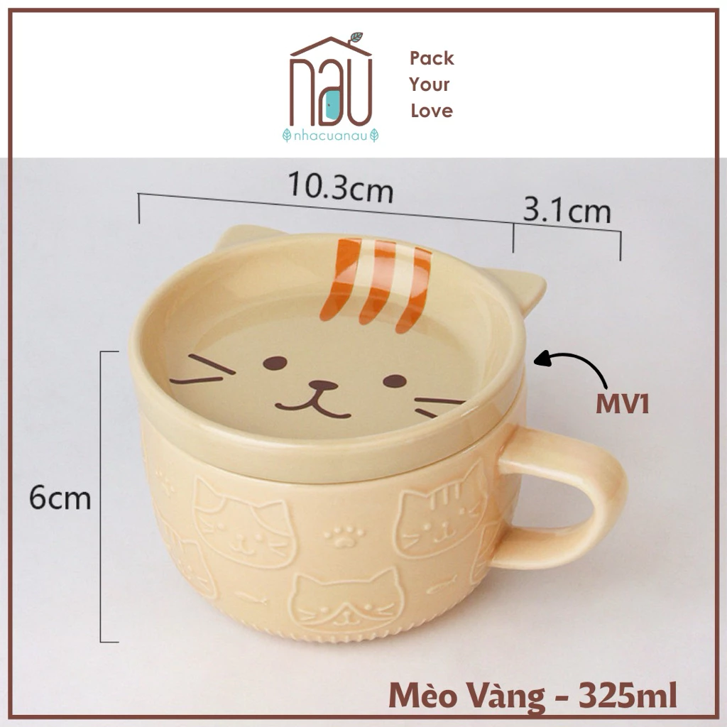Aurahouse 金色の猫 マグカップ 取っ手付き 厚手マット釉 陶器 日常使い ギフト