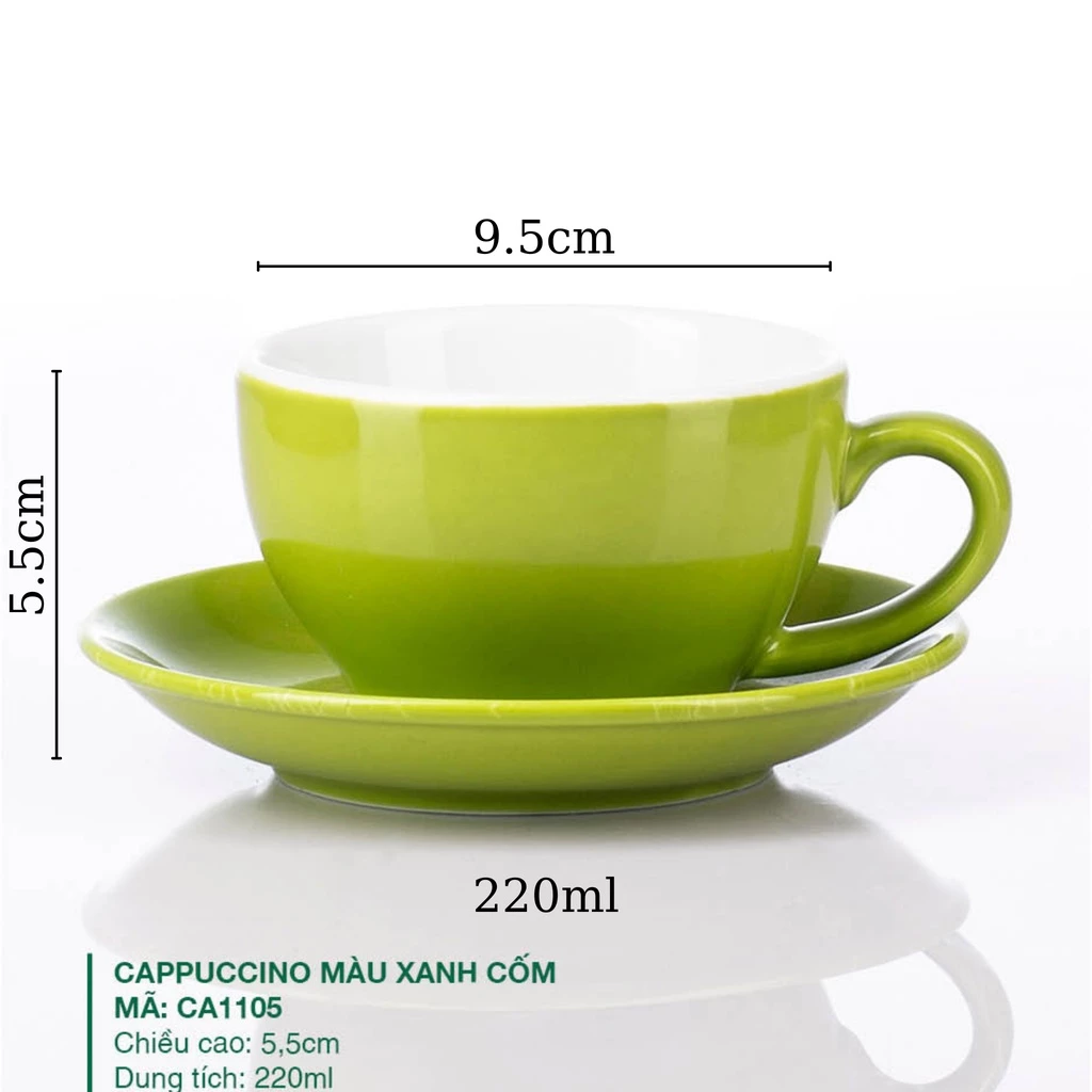 バッチャン焼き 220ml 本格 ストーン調釉薬 カプチーノカップ 無地ライムグリーン