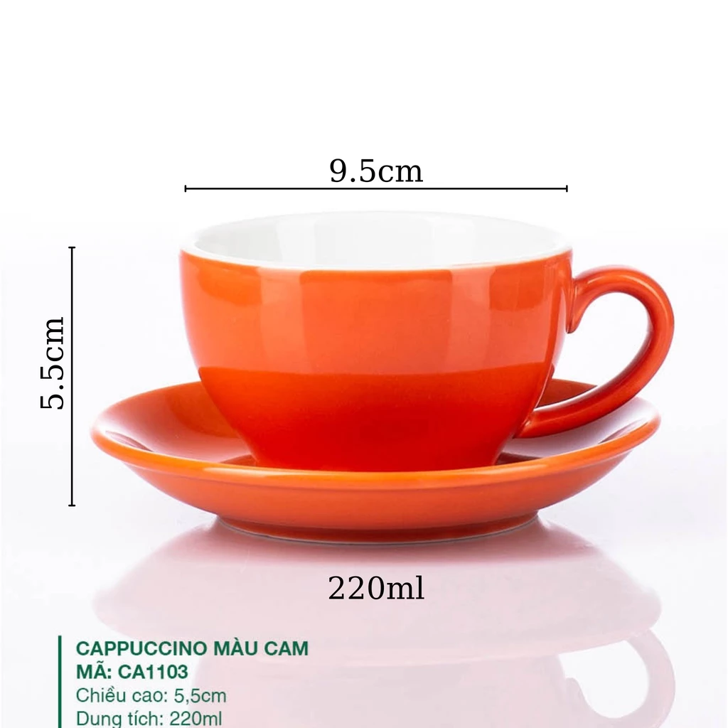 バッチャン焼き 石目釉カプチーノカップ 220ml プレーンオレンジ【本場品質】