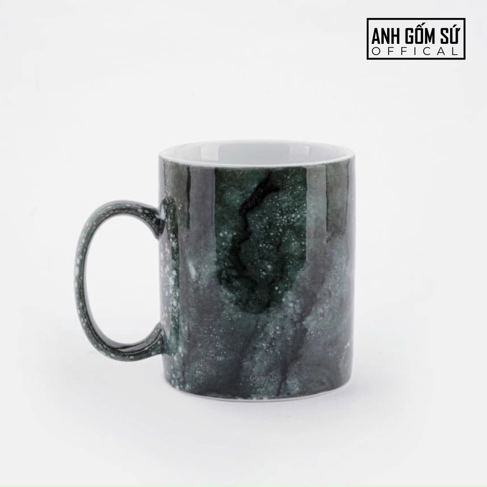 ベトナム バッチャン焼き 本物 石目調釉薬 マグカップ 330ml ブラック ティーカップ コーヒーカップ
