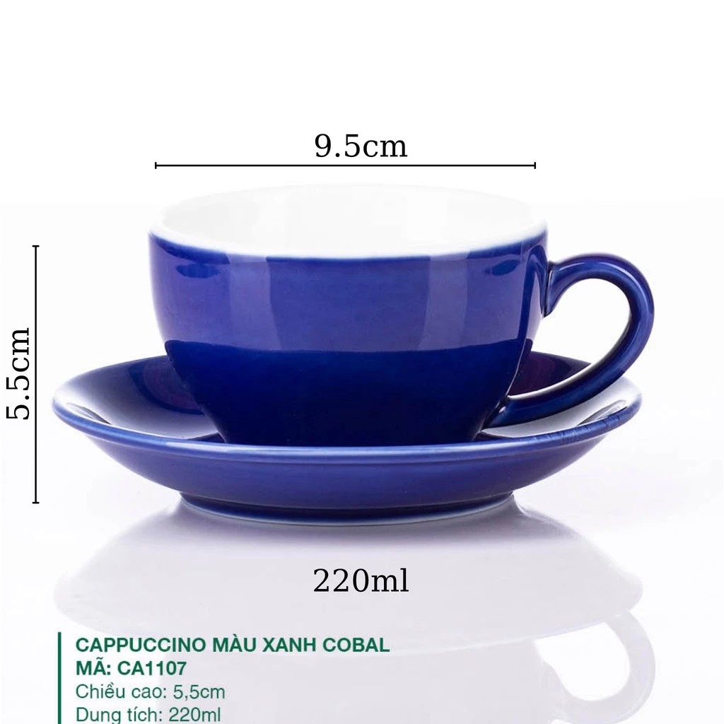 バッチャン焼 ストーン調 コバルトブルー カプチーノカップ 220ml - ミニマリスト向け正規品