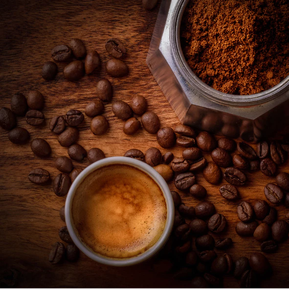 本格ブレンドコーヒーパウダー 500g ジップ袋 – 濃厚な香り、挽きたて純粋