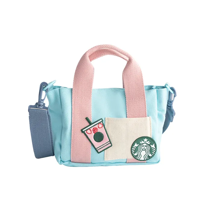 スターバックスのカラーブロックミニトートバッグブルー Starbucks Color Block Mini Tote Blue Bag