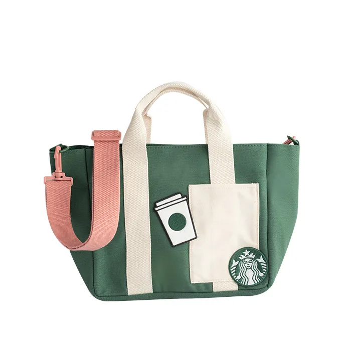 スターバックスカラーブロックビッグトートグリーン Starbucks Color Block Big Tote Green