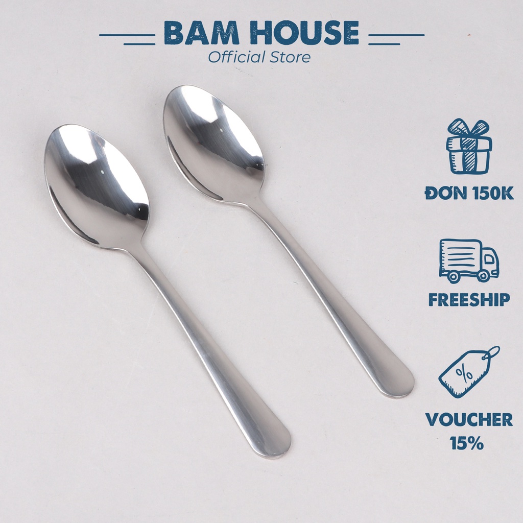 ステンレスティースプーン MRH05 短いハンドル 厚口 光沢あり 高品質 Bam House