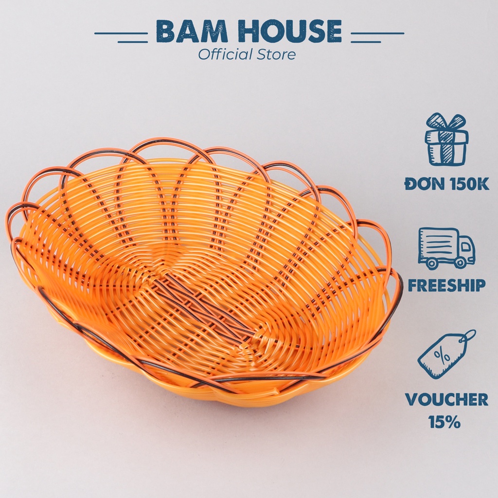 籐製バスケット RM02 野菜と果物用 高品質 大型 楕円形  Bam House