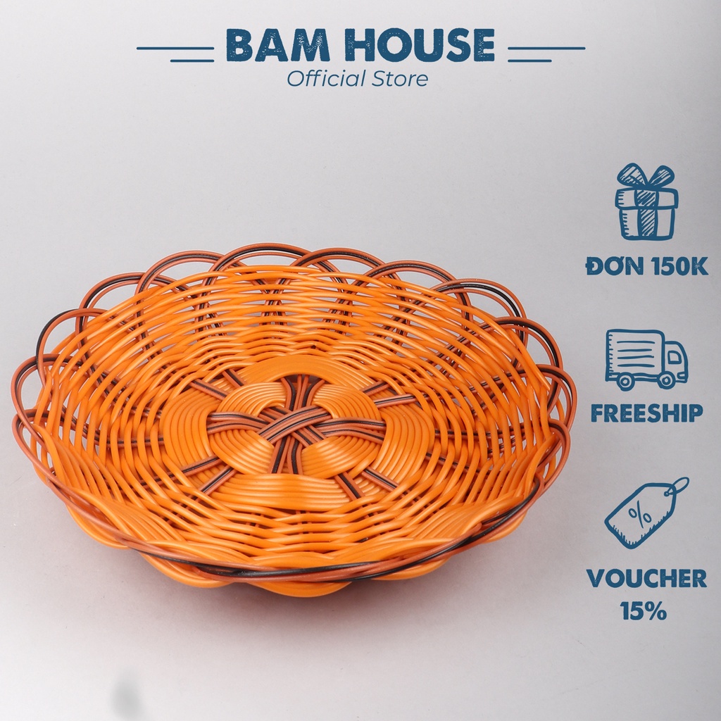 籐製バスケット RM01 野菜と果物用 高品質 大型 丸型  Bam House