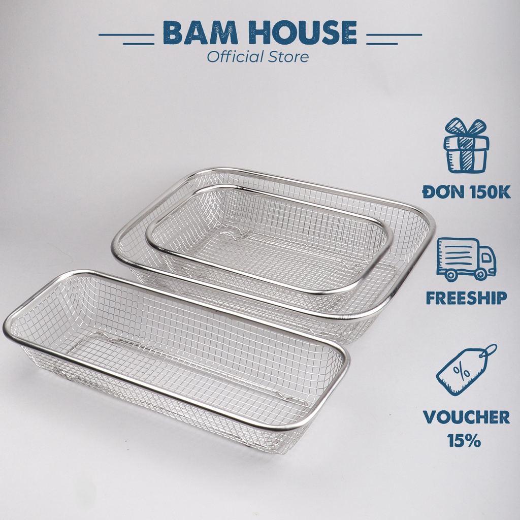 Bam House RLC01 ステンレス製フライ用バスケット 304グレード 25x15cm Bam House