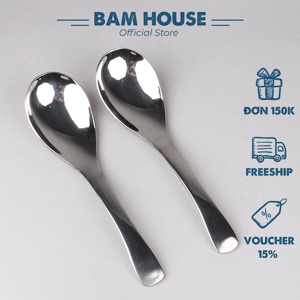 ステンレススプーン MCC01 高品質 厚口 湾曲したハンドル付き Bam House