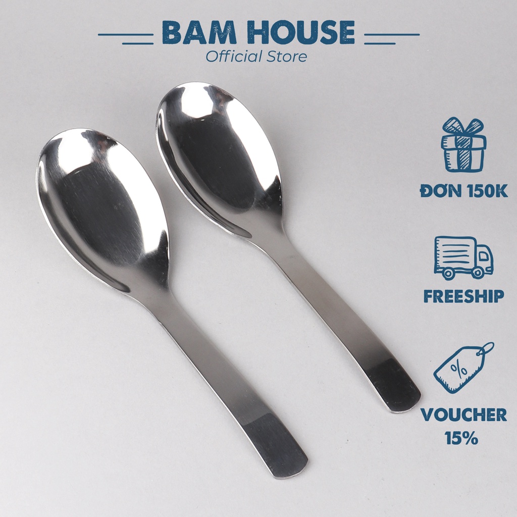 ステンレスティースプーン MCV01 厚口で角型のハンドル 高品質 Bam House