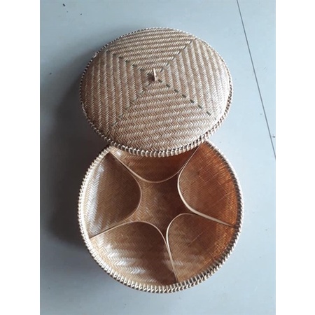 蓋付き竹ジャムトレイ 安全な天然竹 無塗装 30cm TRAI CA