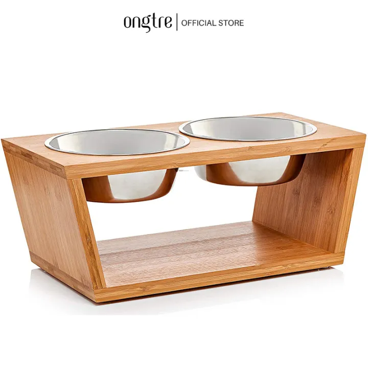 ペットフード用の竹製トレイ ONGTRE