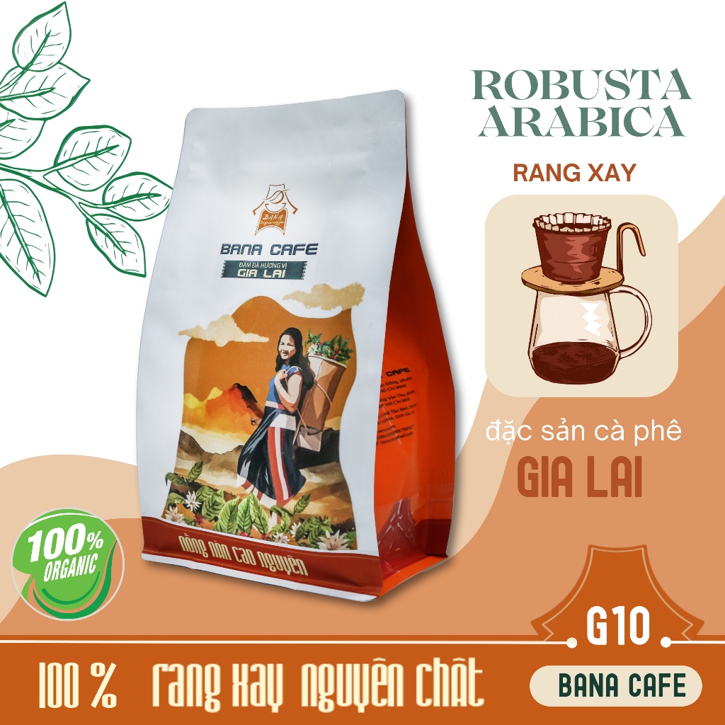 バナ カフェ G10 コーヒー |ピュアローストコーヒー アラビカ種 + ロブスタハニー (フィルター付きバターロースト) コーヒー - 1Kg - ダークロースト |