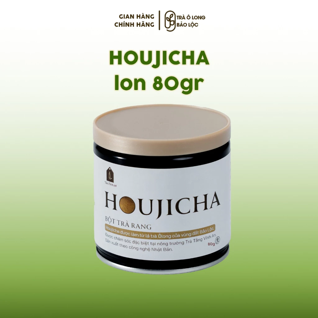 バオロク産 ほうじ茶パウダー - 焙煎烏龍茶 80g缶