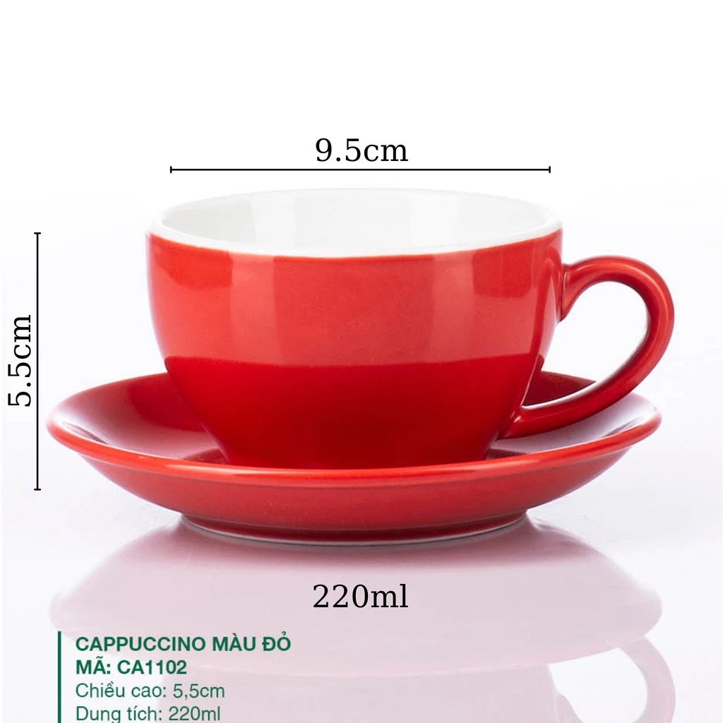 【バッチャン焼き】石目釉カプチーノカップ 220ml 赤無地 | ミニマリストデザイン