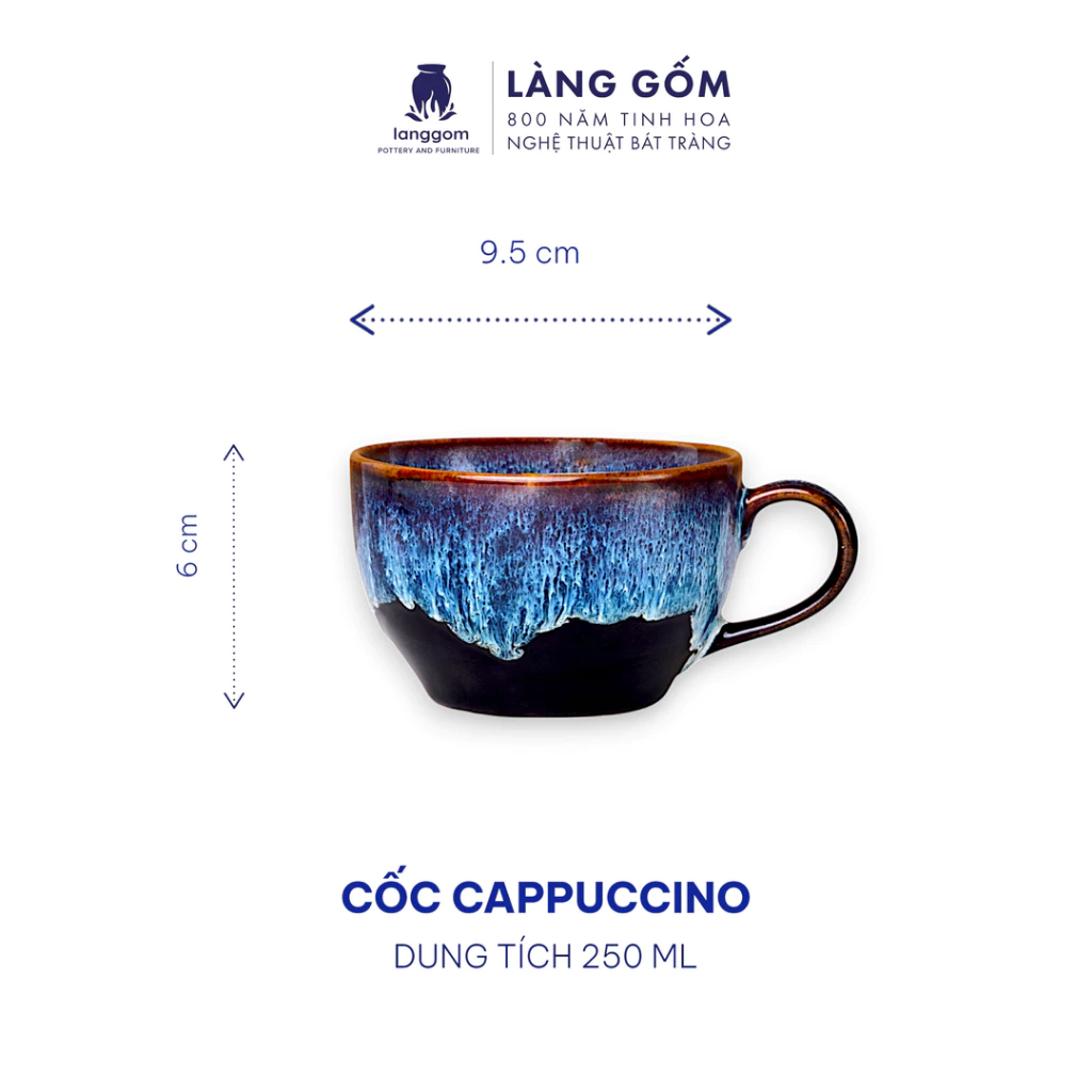 バッチャン焼き 窯変釉 カプチーノカップ 200ml 250ml 300ml - 職人技が光る陶磁器ティーカップ&コーヒーマグ