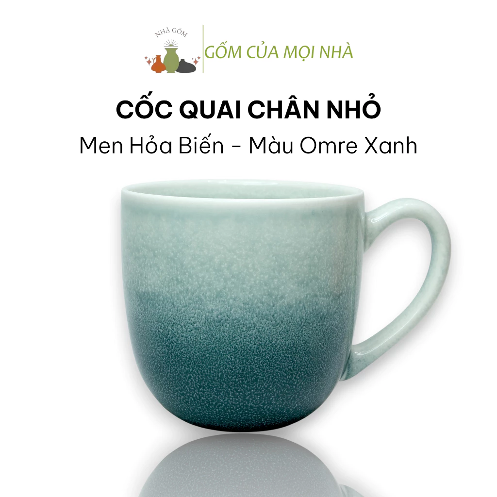 バッチャン焼 窯変釉 オムレブルー マグカップ 400ml - 水・ビール・お茶・コーヒー対応陶器カップ