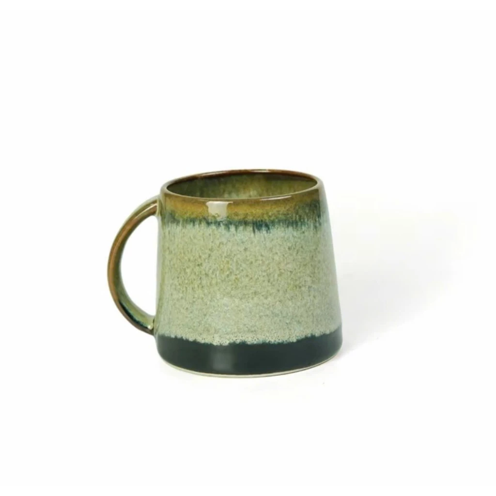 バッチャン焼き真珠光沢グラスマグカップ 500ml - エレガントな手作り陶器