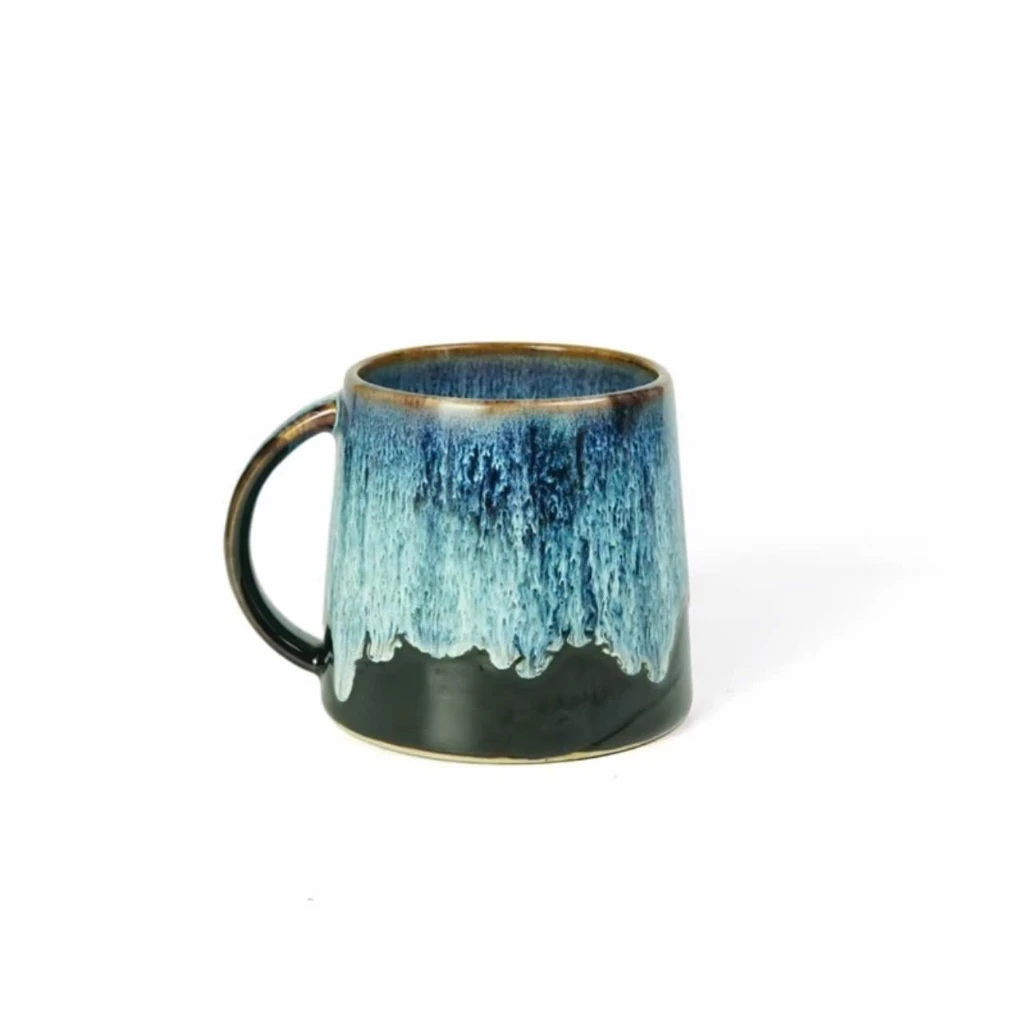 バッチャン焼き天目釉マグカップ 500ml – 油滴天目（オイルスポット）窯変