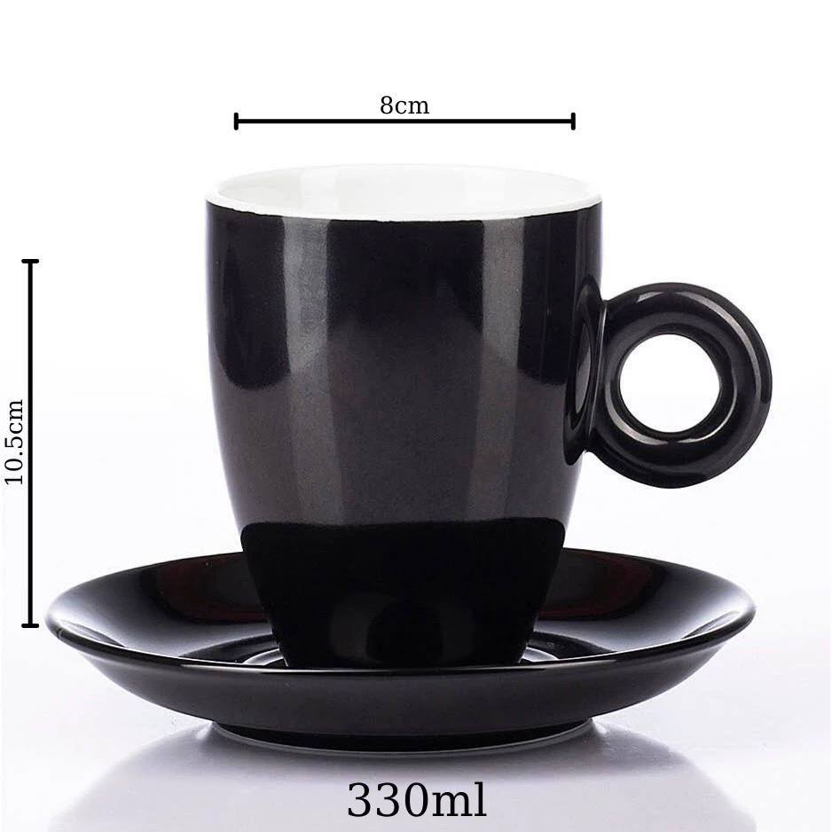 バッチャン焼き 蓋付き陶器マグカップ 黒 無地 ストーン釉 330ml 茶器 コーヒーカップ