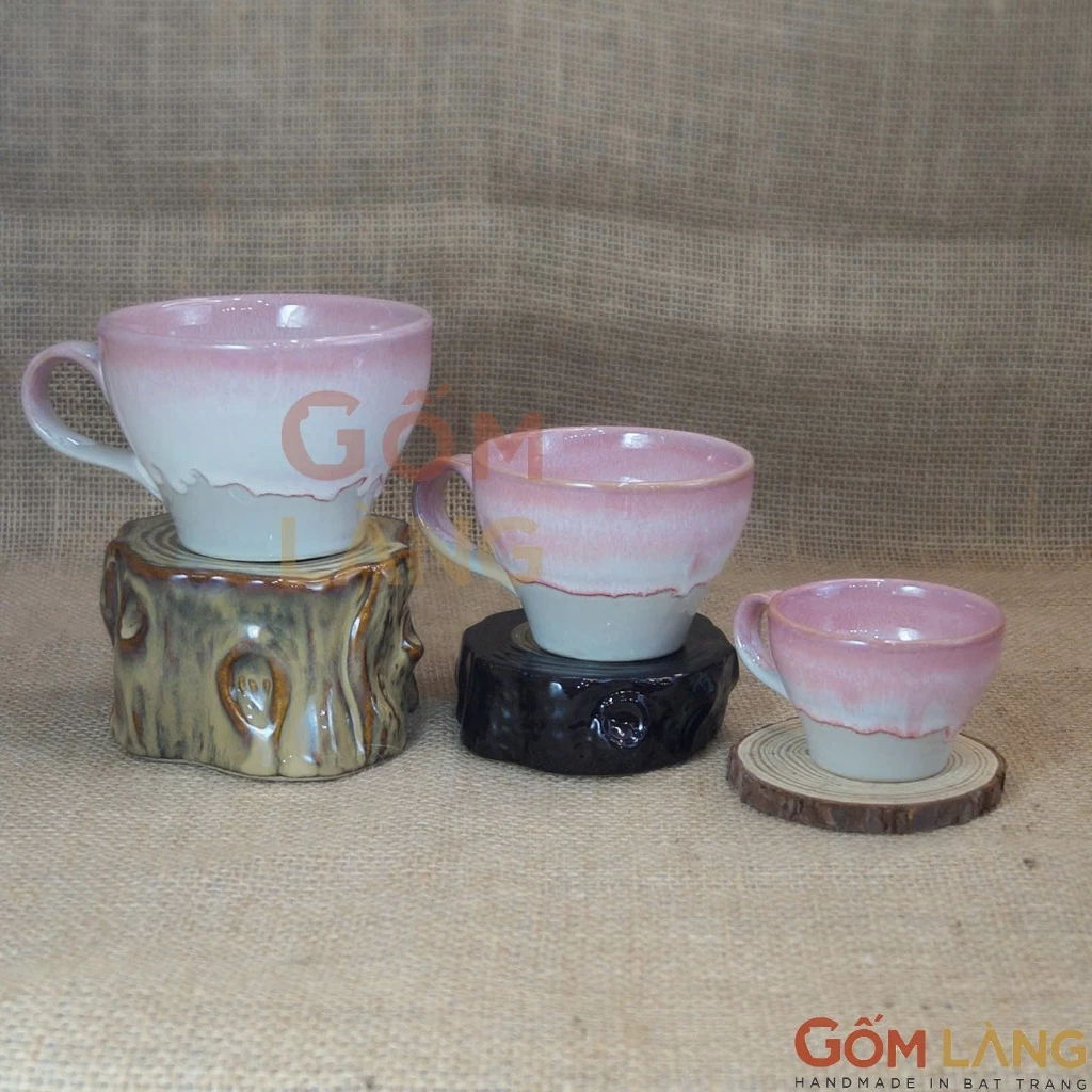 バッチャン窯 炎変釉 ベル型コーヒーカップ 桜柄 180ml | ゴムラン正規店 手作り一点物