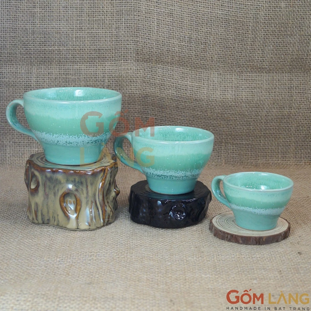 バッチャン焼き 炎変釉 ベル型コーヒーカップ 露玉模様 180ml ゴムラン正規品