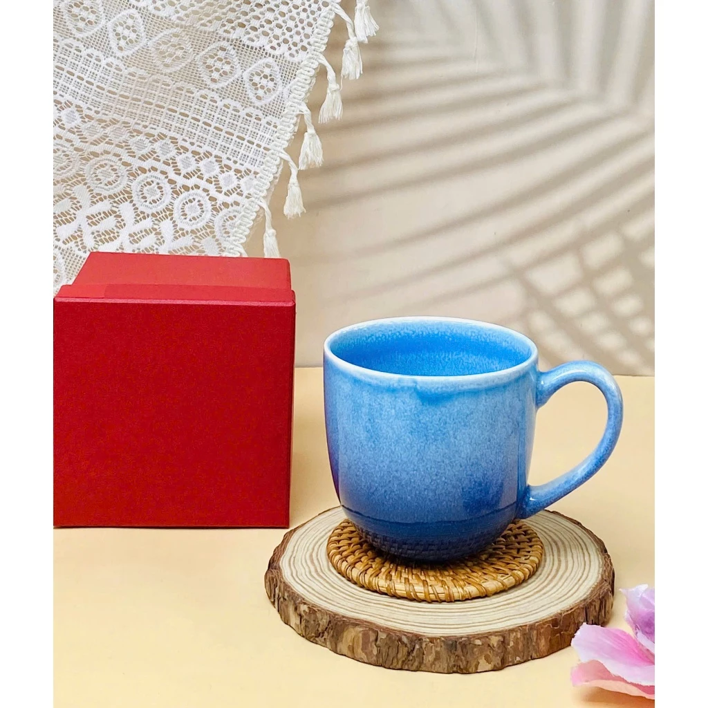 バッチャン焼き 火変釉マグカップ 400ml 濃紺 （水、ビール、お茶