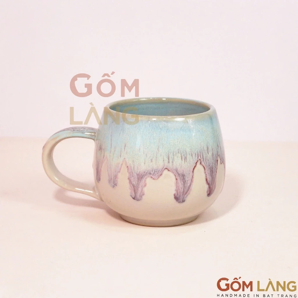 バッチャン窯変青雲 ぽってりカップ 240ml – 手作りの美しさ、お茶・コーヒータイムを彩る