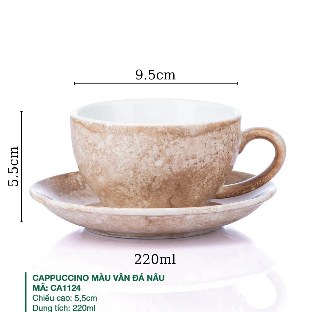 バッチャン焼き本場 220ml 独特のマーブルストーン釉薬カプチーノカップ – 大理石柄