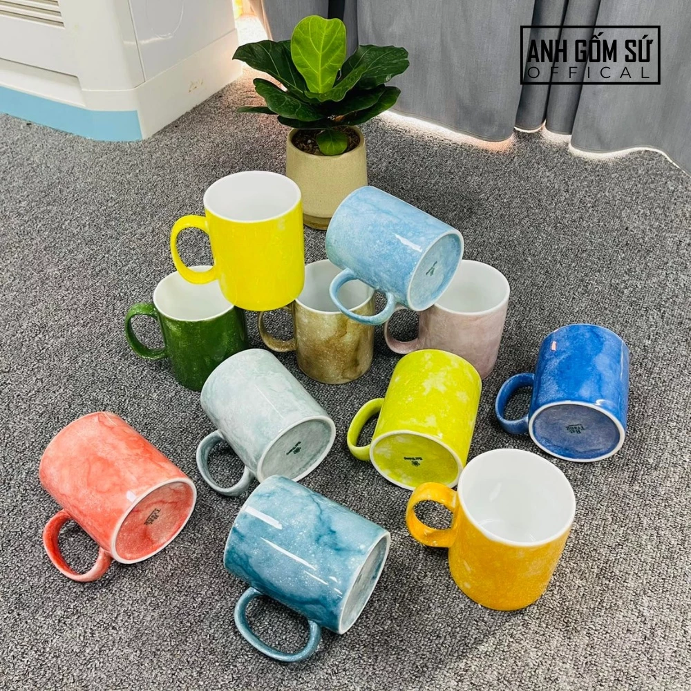 バッチャン焼き 石目釉 マグカップ 330ml オレンジ ベトナム製 おしゃれ 陶器 カップ 茶碗 コーヒーカップ ティーカップ ギフト