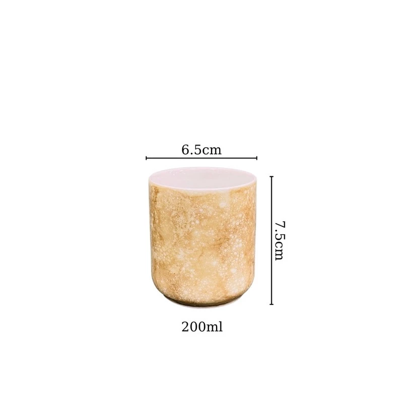 バッチャン高級 ストーングレーズ円筒陶器マグカップ 200ml (ミルクブラウン)