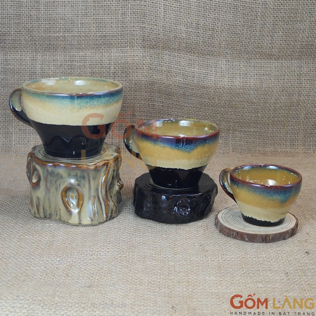 バッチャン窯変釉ベル型コーヒーカップ『皇金色』180ml ゴムラン公式正規品