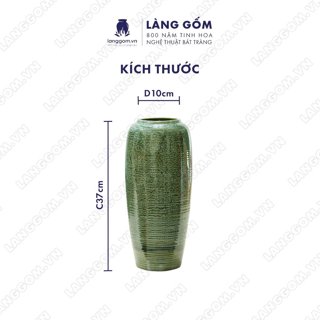 バッチャン焼き 高級 窯変釉 花瓶 天青色 傘型 - 伝統工芸品