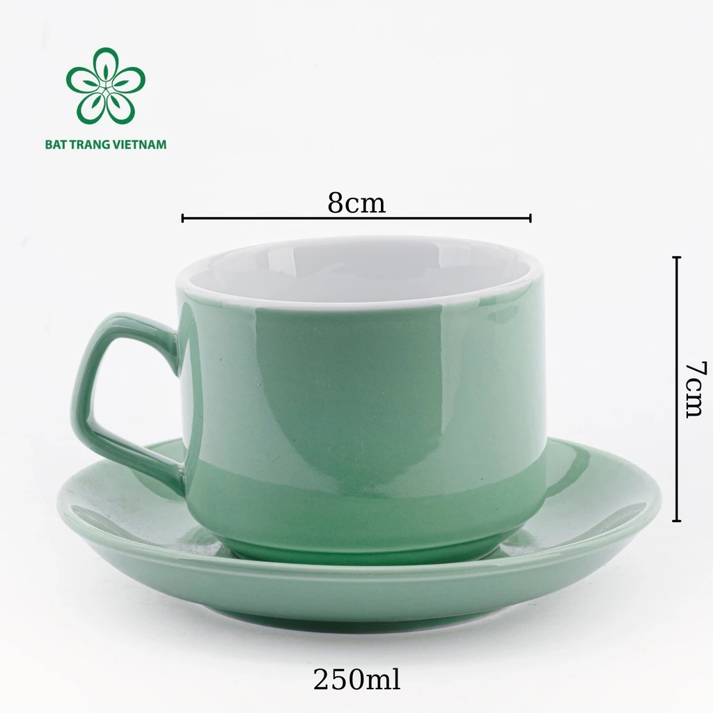 バッチャン焼 高級石目調セラミックマグカップ 250ml ミントグリーン 無地 コーヒーカップ