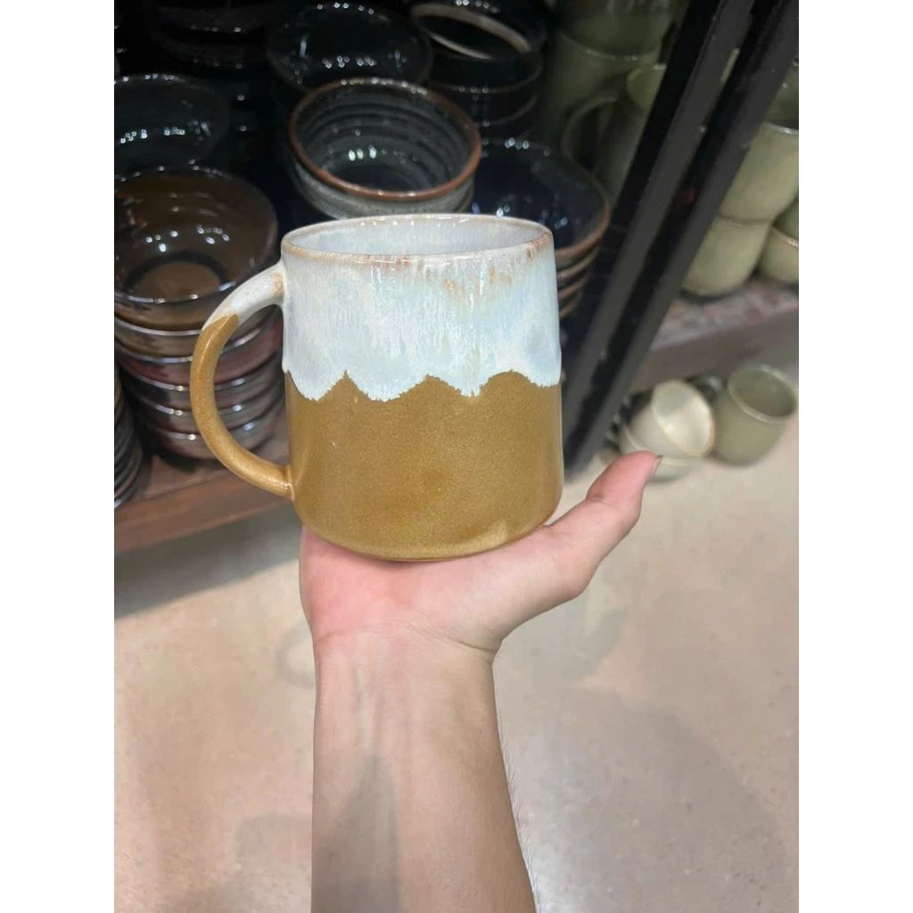 バッチャン焼き 鍾乳石釉 500ml 陶器マグカップ